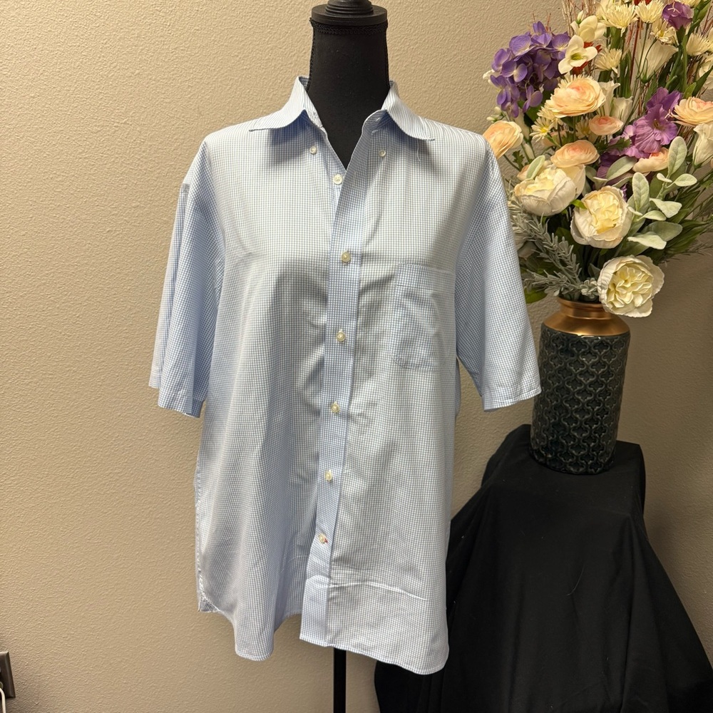 Daniel Cremieux Blue Check Cotton Shirt L